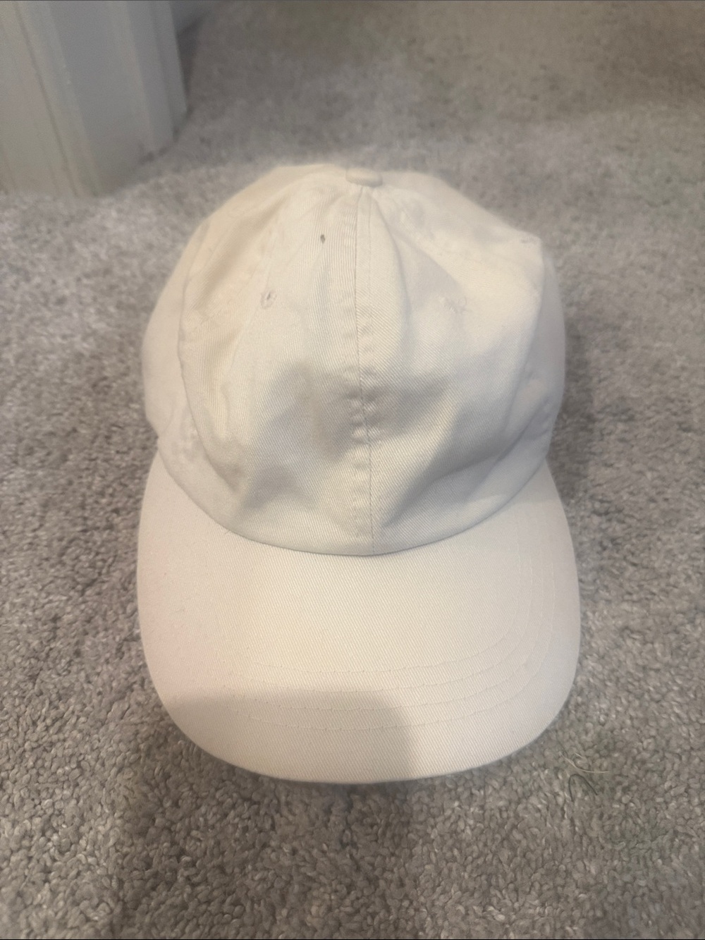 Kids White Cotton Baseball Cap - Unbranded